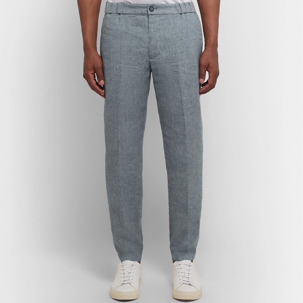 EUC Club Monaco US Medium Blue Lex Linen Modern Jogger Pants